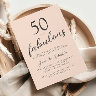 Fünfzig und Fantastisch Rosarote 50. Geburtstagsfe Einladung