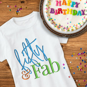 Fünfzig und großartig farbenfrohes Geburtstags-T-S T-Shirt