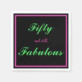 Fünfzig und immer noch fabelhaftes Schwarz-Heiß-Ro Serviette