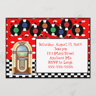 Fünfzigerjahre Einladung