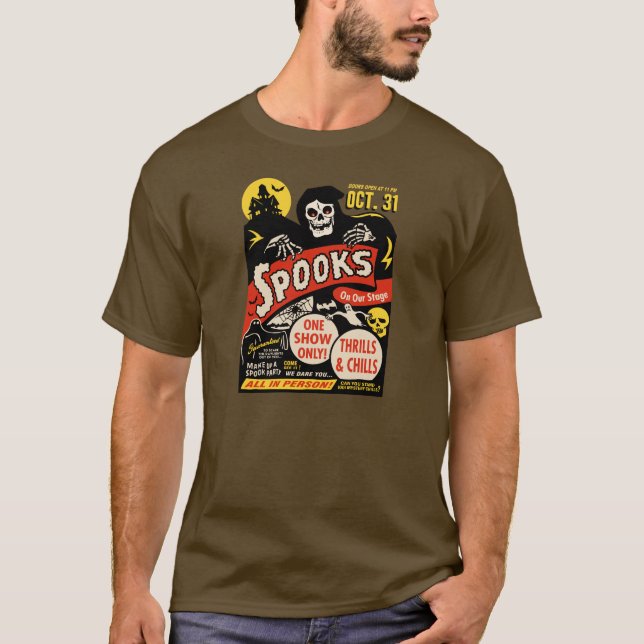 Fünfzigerjahre Gespenst-Show-Plakat-Kunst T-Shirt (Vorderseite)