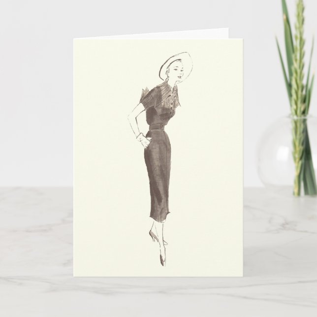Fünfzigerjahre Mode - Gruß-oder Anmerkungs-Karte Karte (Vorderseite)