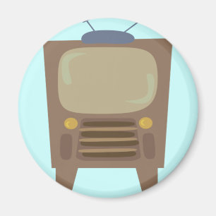 Fünfzigerjahre reden Vintages Fernsehen an Magnet