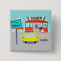 Fünfzigerjahre Restaurant-Knopf