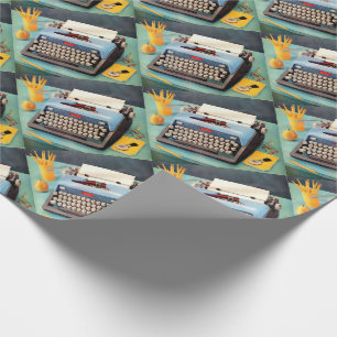 Fünfzigerjahre Schreibmaschinen-Anzeigenbild Geschenkpapier