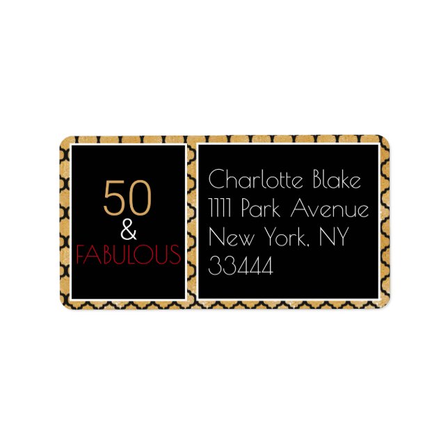 Fünfziges und fabelhaftes Etikett Adressaufkleber (Vorne)