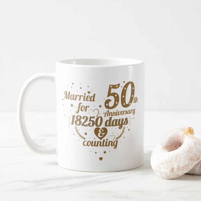 Fünfzigjährige Tasse zum Hinzufügen von Namen (Mit Donut)