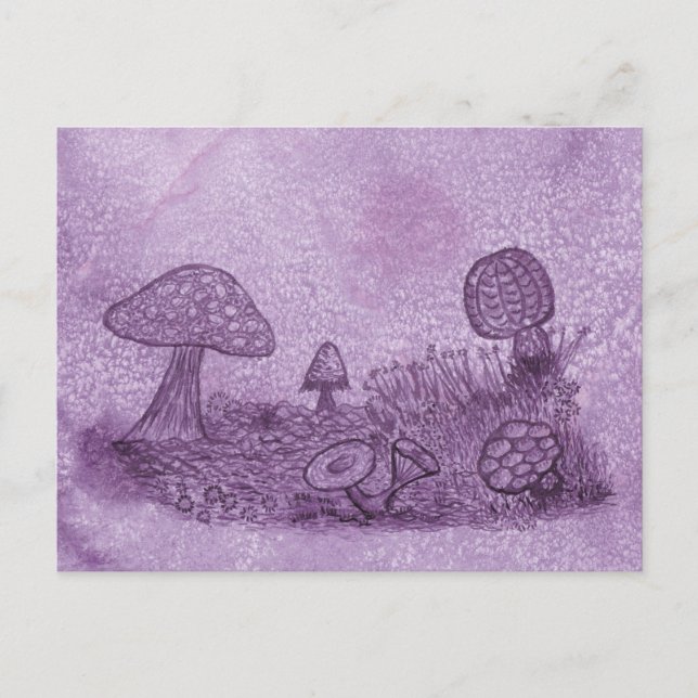 Fungi Meadow Postcard Postkarte (Vorderseite)