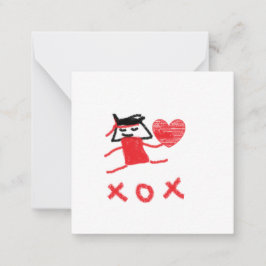 Fungi Valentines Note Card Mitteilungskarte