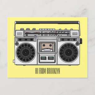 Funk-Cartoon-Illustration  Postkarte