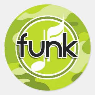 Funk; hellgrüne Camouflage, Tarnung Runder Aufkleber