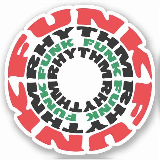 Funk Rhythm Funk Funk Rhythmus Aufkleber (Vorderseite)
