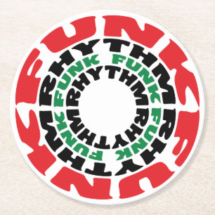 Funk Rhythm Funk Funk Rhythmus Runder Pappuntersetzer