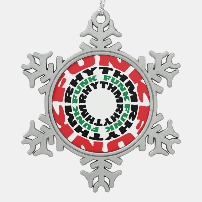 Funk Rhythm Funk Funk Rhythmus Schneeflocken Zinn-Ornament (Vorderseite)