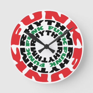 Funk-Rhythmus Funk Funk-Rhythmus Runde Wanduhr