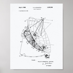 Funk-Teleskop 1968 Patent-Fachpapier Poster