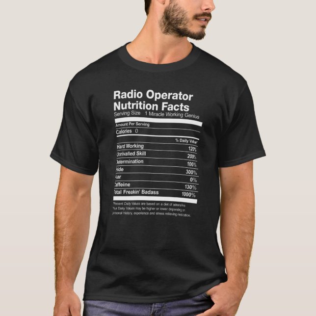 Funkbetreiber ernährt Fakten Funny T-Shirt (Vorderseite)
