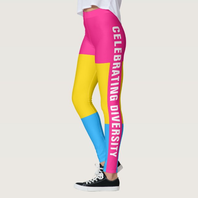 Funke farbige, einzigartige LGBT-Flag-Text Leggings (Links)