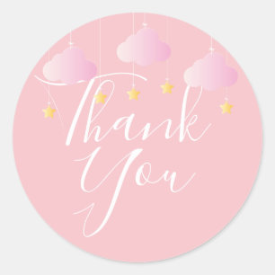 Funkel funkel danke dir rosa Babyparty Runder Aufkleber