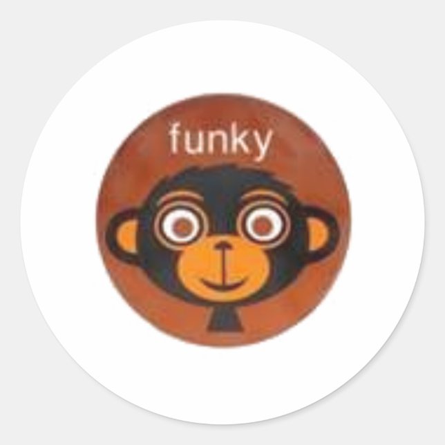 Funkelaffe Runder Aufkleber (Vorderseite)