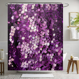 Funkelender Glitzer Lila Sequin Duschvorhang