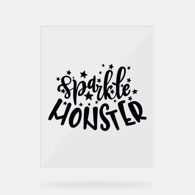 Funkelmonster Halloween Acrylschild (Vorderseite)