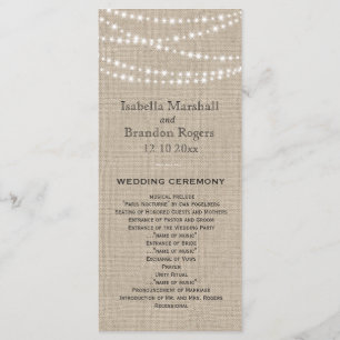 Funkeln beleuchten Typografie-Hochzeits-Programm Programm