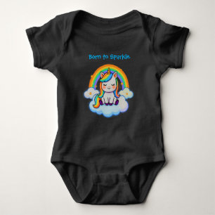Funkeln - Einhorn Baumwoll-T-Shirt Baby Strampler