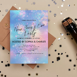 Funkeln Fireworks Blue Silvester Party Einladung