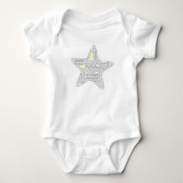 Funkeln-Funkeln-Stern-Baby-Wort-Kunst Baby Strampler (Vorderseite)