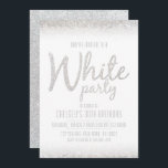 Funkeln, Glitzer Weiße Party Einladungen<br><div class="desc">Funkeln,  Glitzer Weiße Party Einladungen. Weiße und funkelnd Party Einladungen verfügen über Glitzer-Text mit allen Weißen. Dies ist eine großartige Einladung Wahl für Junggeselinnen-Abschied,  süße 16 Geburtstage,  erwachsene Partys und mehr! Zusätzliche Party-Lieferungen und Dekorationen sind bei Metro-Event.com und Metro-Events auf Zazzle erhältlich.</div>