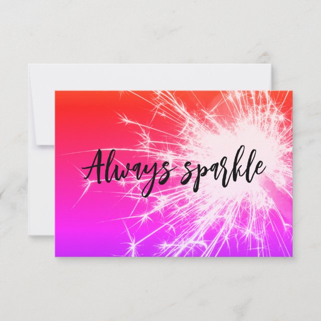 funkeln immer funkelnde Rosa lila orange Dankeskarte (Vorderseite)