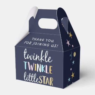 Funkeln-kleiner SternConfetti u. blaue Babyparty Geschenkschachtel