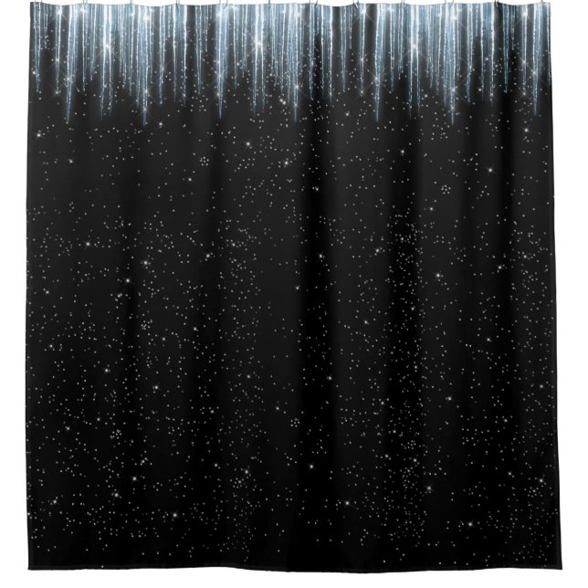 Funkeln Schwarzer Winter Wohngestaltung Duschvorhang (Vorderseite)