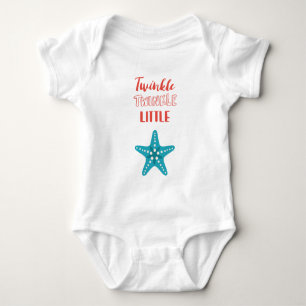 Funkeln-Stern-rotes u. blaues See Baby Strampler