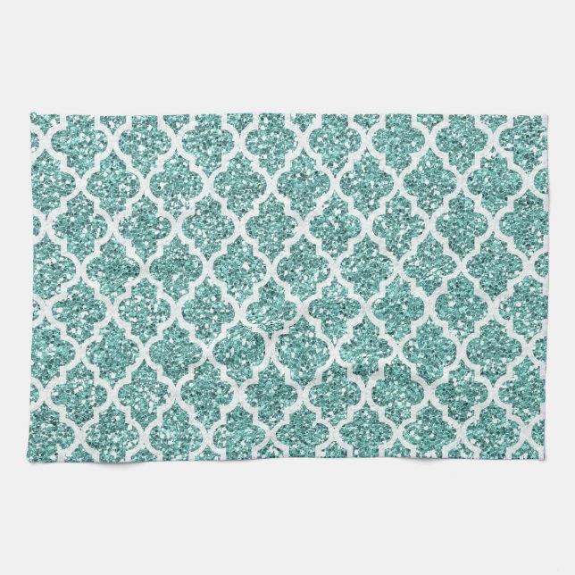 funkelnd Aquamarin Handtuch (Horizontal)