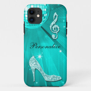 Funkelnd aquamarine Musik-Anmerkung u. iPhone 11 Hülle