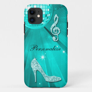 Funkelnd aquamarine Musik-Anmerkung u. Case-Mate iPhone Hülle