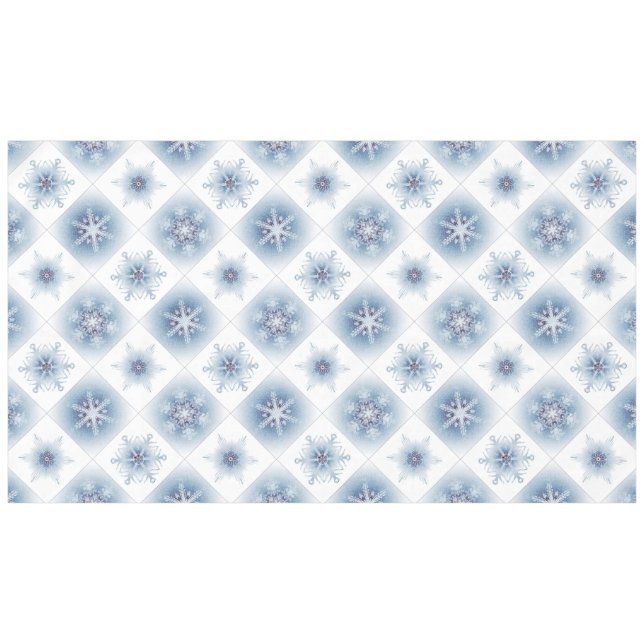 Funkelnd blaue Schneeflocken Tischdecke (Vorderseite (Horizontal))