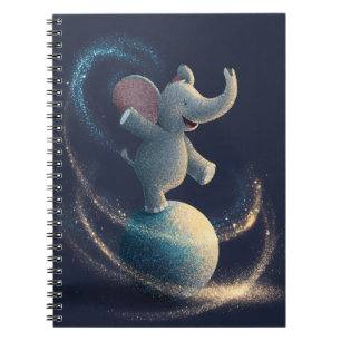 Funkelnd Blue Circus Elephant Notebook Notizblock