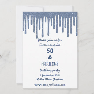 Funkelnd Blue Driving Wax Fiftieth Birthday Einladung