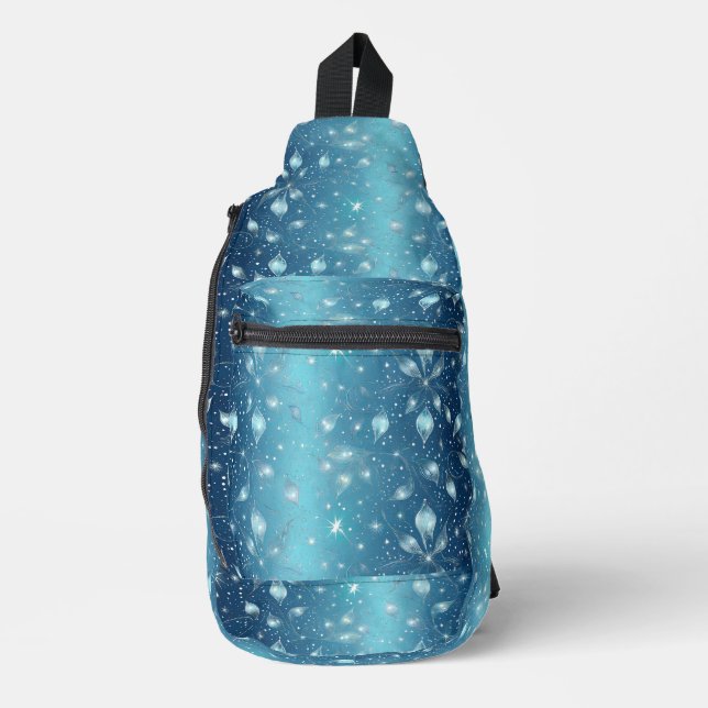 Funkelnd Blue Glam Slingbag Crossbody Bag (Vorderseite)