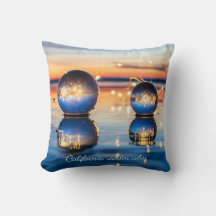 Funkelnd Blue Orange Ocean Beach Sunset Lensball