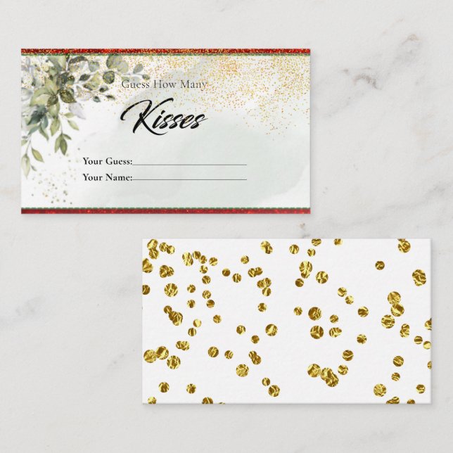Funkelnd Botanisch wie viele Kisses Bridal Umschli Begleitkarte (Vorne/Hinten)