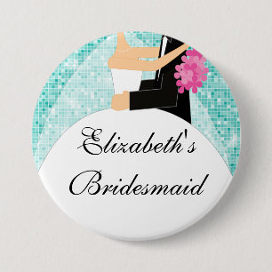 Funkelnd Braut-Brautjungfern-Knopf/Button-Türkis Button