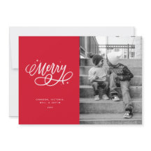 Funkelnd Bubbly Script Mercury Holiday Foto Card