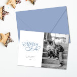 Funkelnd Bubbly Script Mercury Holiday Foto Card Feiertagskarte<br><div class="desc">Auf dieser Festkarte finden Sie einen handgeschriebenen Gruß und ein Single-Foto. Auf der Rückseite ist eine persönliche Nachricht enthalten,  aber bitte DM für alternative Foto oder Musteroptionen. Danke für den Besuch meines Zazzle-Stores!</div>