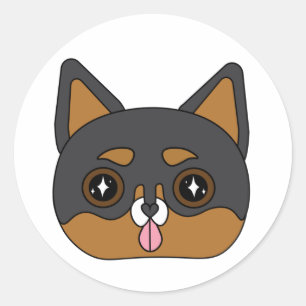 Funkelnd Chihuahua Runder Aufkleber