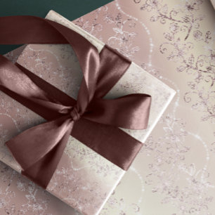 Funkelnd Diamanten erröten Perlen-silbernes rosa Geschenkpapier