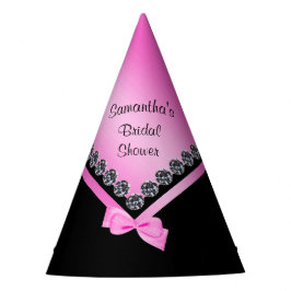 Funkelnd Diamanten und rosa Bow Brautparty Partyhütchen